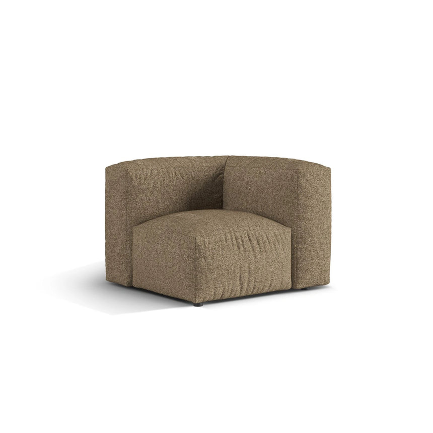 Martina Modulares Sofa Sitzelement, Linke Seite, Sitztiefe 76 cm, aus Boucle in Cappuccino (Monet Cappucino), 106x106 cm von Micadoni – Bild 3