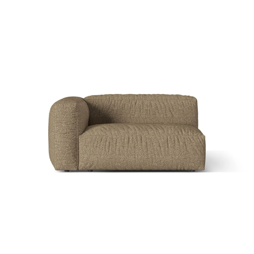 Martina Modulares Sofa Sitzelement, Linke Seite, Sitztiefe 76 cm, aus Boucle in Cappuccino (Monet Cappucino), 160x106 cm von Micadoni – Bild 1