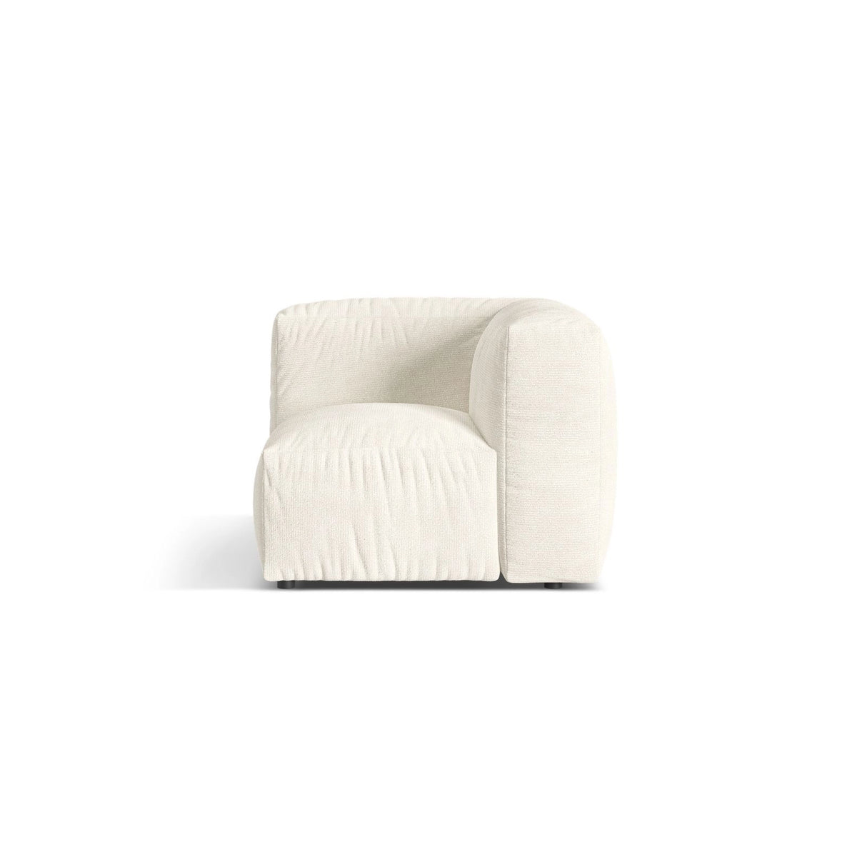 Martina Modulares Sofa Sitzelement, Linke Seite, Sitztiefe 76 cm, aus Boucle in Elfenbein (Monet Nata), 106x106 cm von Micadoni – Bild 1