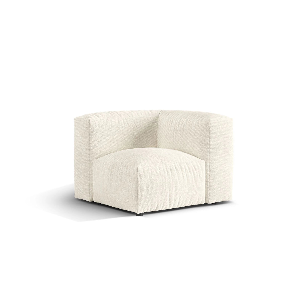Martina Modulares Sofa Sitzelement, Linke Seite, Sitztiefe 76 cm, aus Boucle in Elfenbein (Monet Nata), 106x106 cm von Micadoni – Bild 3
