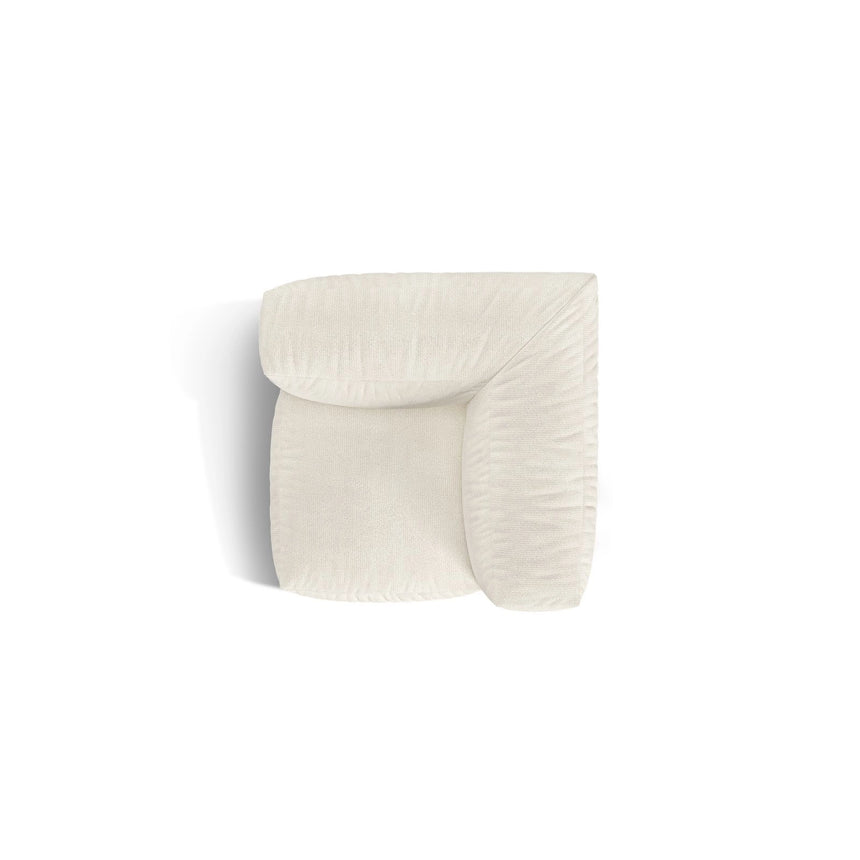 Martina Modulares Sofa Sitzelement, Linke Seite, Sitztiefe 76 cm, aus Boucle in Elfenbein (Monet Nata), 106x106 cm von Micadoni – Bild 5