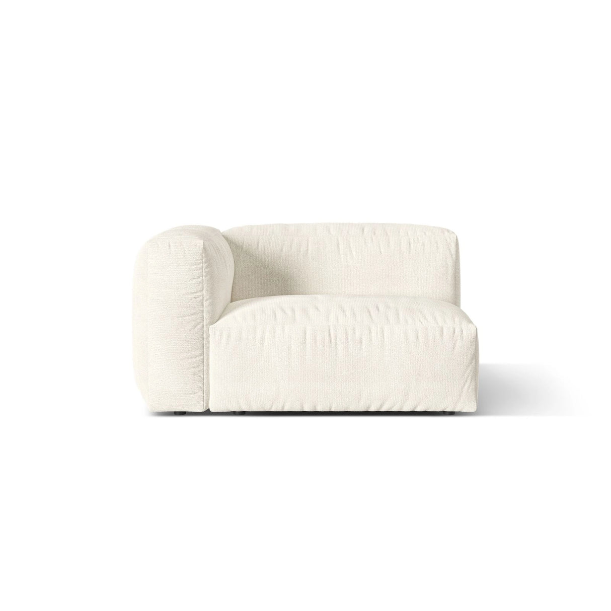 Martina Modulares Sofa Sitzelement, Linke Seite, Sitztiefe 76 cm, aus Boucle in Elfenbein (Monet Nata), 120x106 cm von Micadoni – Bild 1