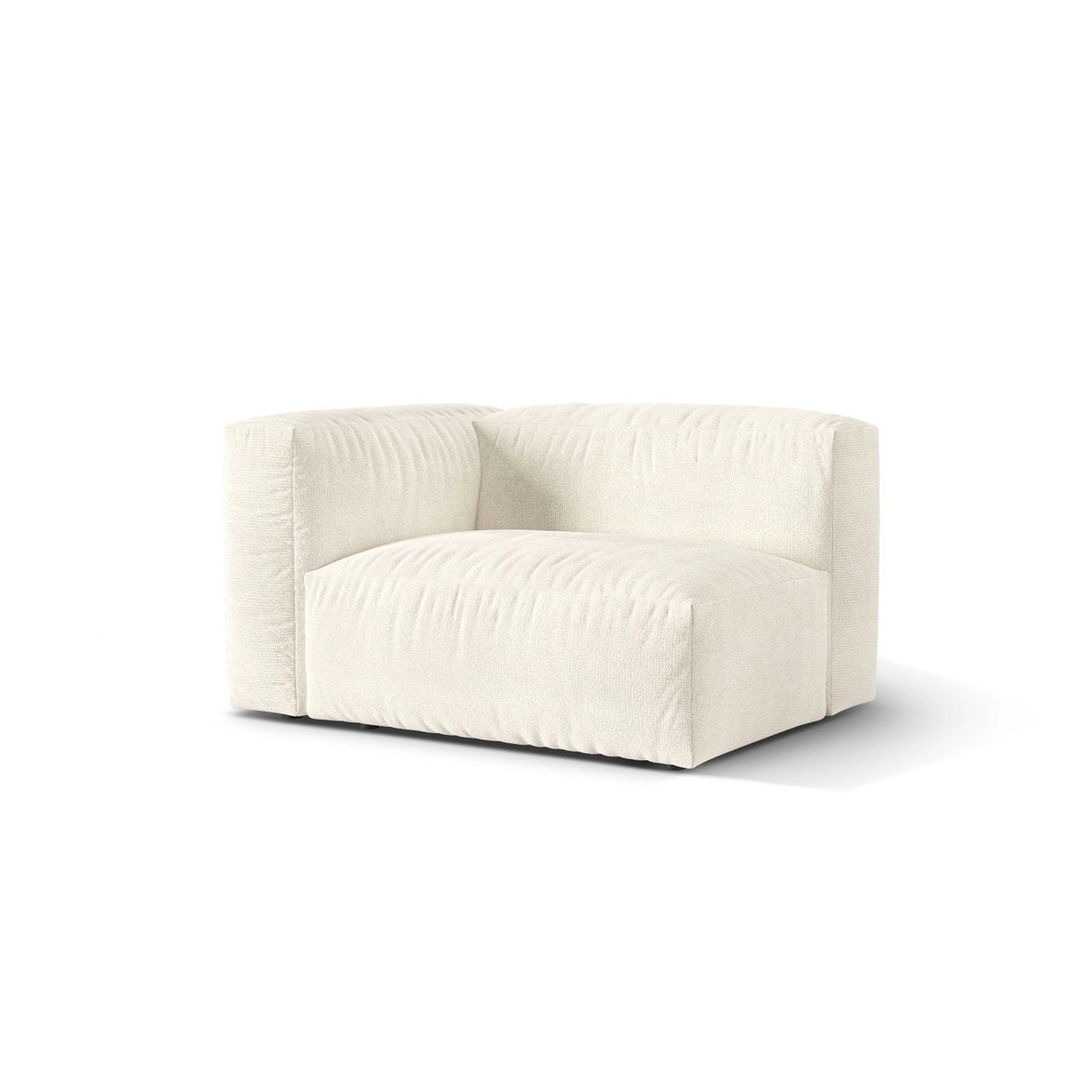 Martina Modulares Sofa Sitzelement, Linke Seite, Sitztiefe 76 cm, aus Boucle in Elfenbein (Monet Nata), 120x106 cm von Micadoni – Bild 3