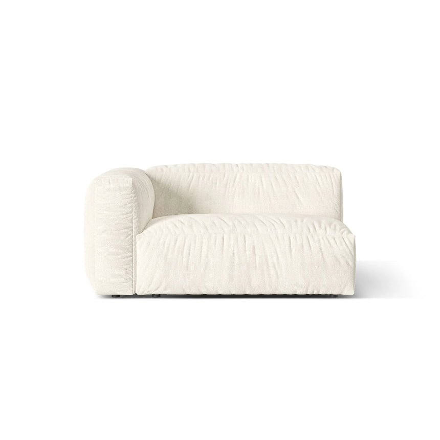 Martina Modulares Sofa Sitzelement, Linke Seite, Sitztiefe 76 cm, aus Boucle in Elfenbein (Monet Nata), 160x106 cm von Micadoni – Bild 1