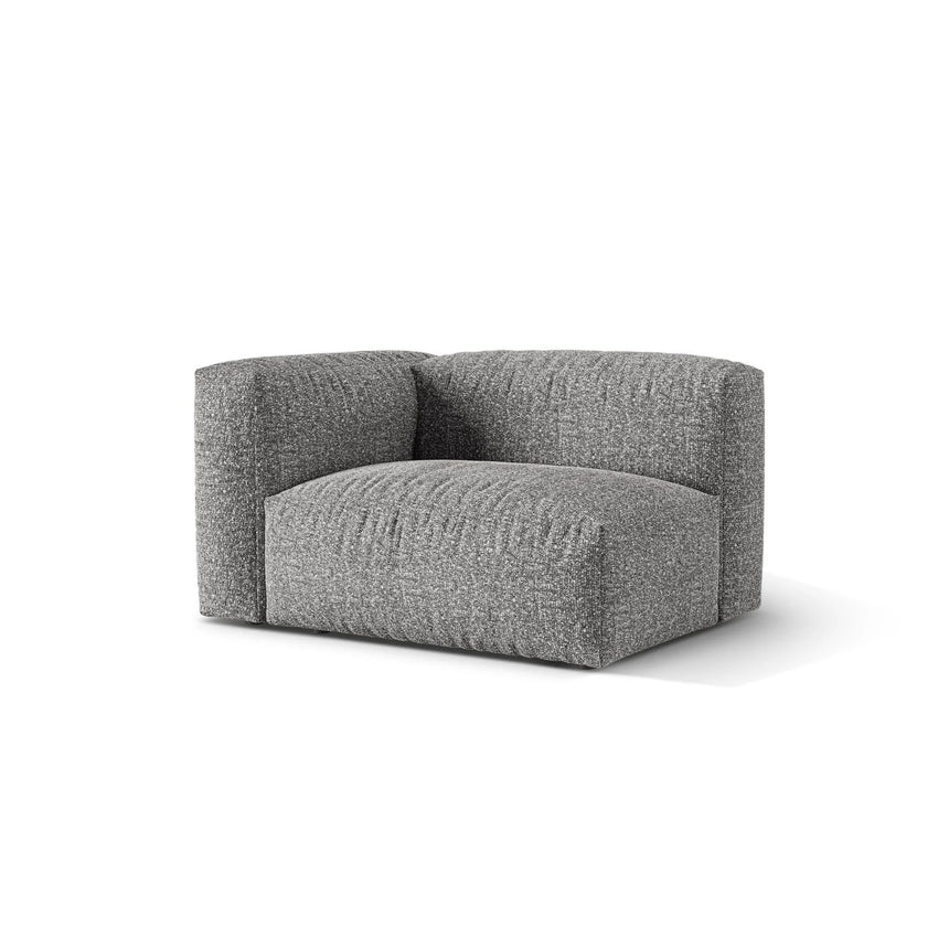 Martina Modulares Sofa Sitzelement, Linke Seite, Sitztiefe 76 cm, aus Boucle in Graphit (Monet Graphite), 120x106 cm von Micadoni – Bild 3