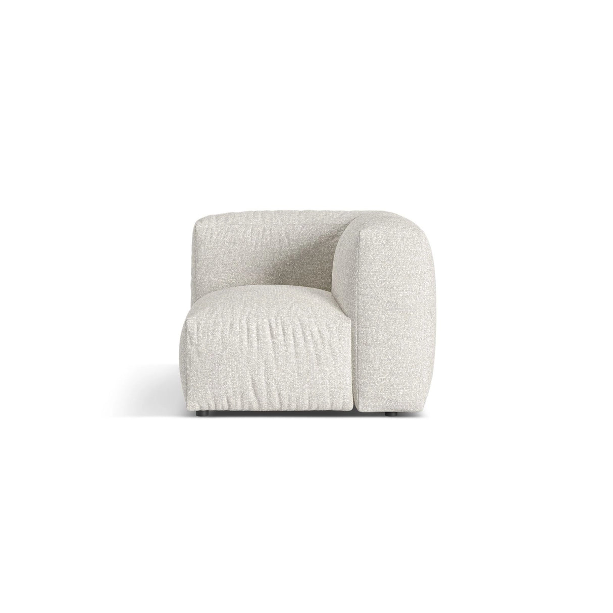 Martina Modulares Sofa Sitzelement, Linke Seite, Sitztiefe 76 cm, aus Boucle in Grau Beige meliert (Monet Pearl), 106x106 cm von Micadoni – Bild 1