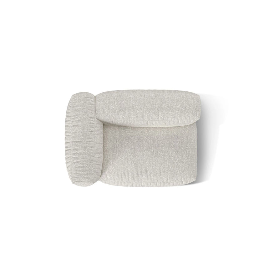 Martina Modulares Sofa Sitzelement, Linke Seite, Sitztiefe 76 cm, aus Boucle in Grau Beige meliert (Monet Pearl), 120x106 cm von Micadoni – Bild 5