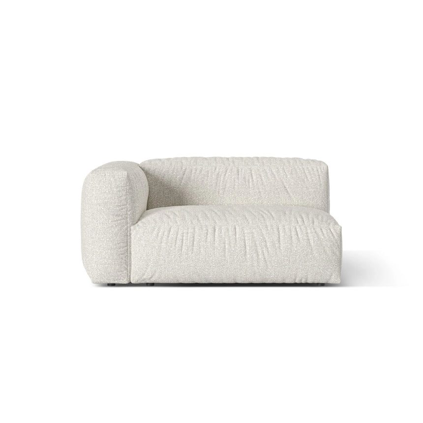 Martina Modulares Sofa Sitzelement, Linke Seite, Sitztiefe 76 cm, aus Boucle in Grau Beige meliert (Monet Pearl), 160x106 cm von Micadoni – Bild 1