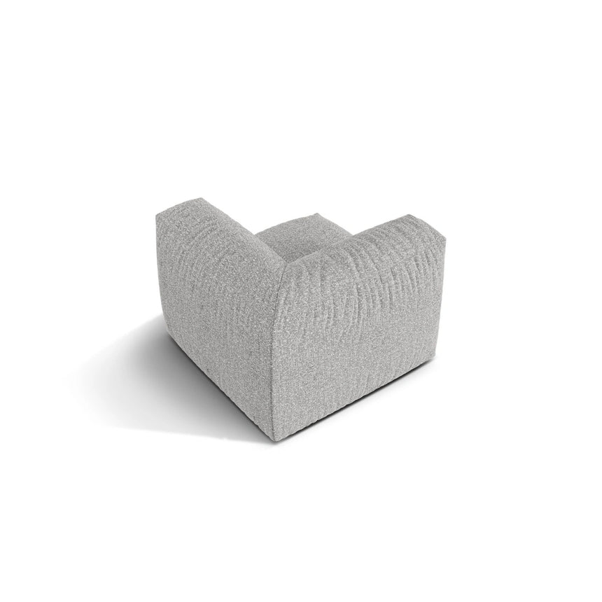 Martina Modulares Sofa Sitzelement, Linke Seite, Sitztiefe 76 cm, aus Boucle in Silber (Monet Silver), 106x106 cm von Micadoni – Bild 4