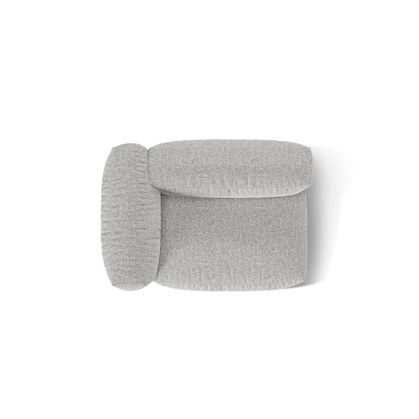 Martina Modulares Sofa Sitzelement, Linke Seite, Sitztiefe 76 cm, aus Boucle in Silber (Monet Silver), 120x106 cm von Micadoni – Bild 5