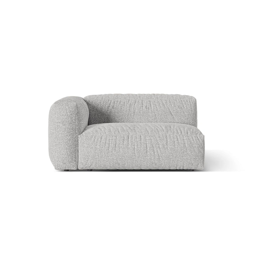 Martina Modulares Sofa Sitzelement, Linke Seite, Sitztiefe 76 cm, aus Boucle in Silber (Monet Silver), 160x106 cm von Micadoni – Bild 1