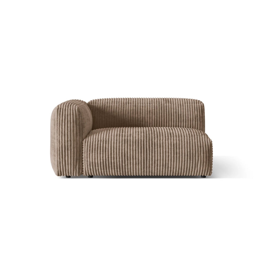 Martina Modulares Sofa Sitzelement, Linke Seite, Sitztiefe 76 cm, aus Cord in Acorn (Tilia 17), 160x106 cm von Micadoni – Bild 1