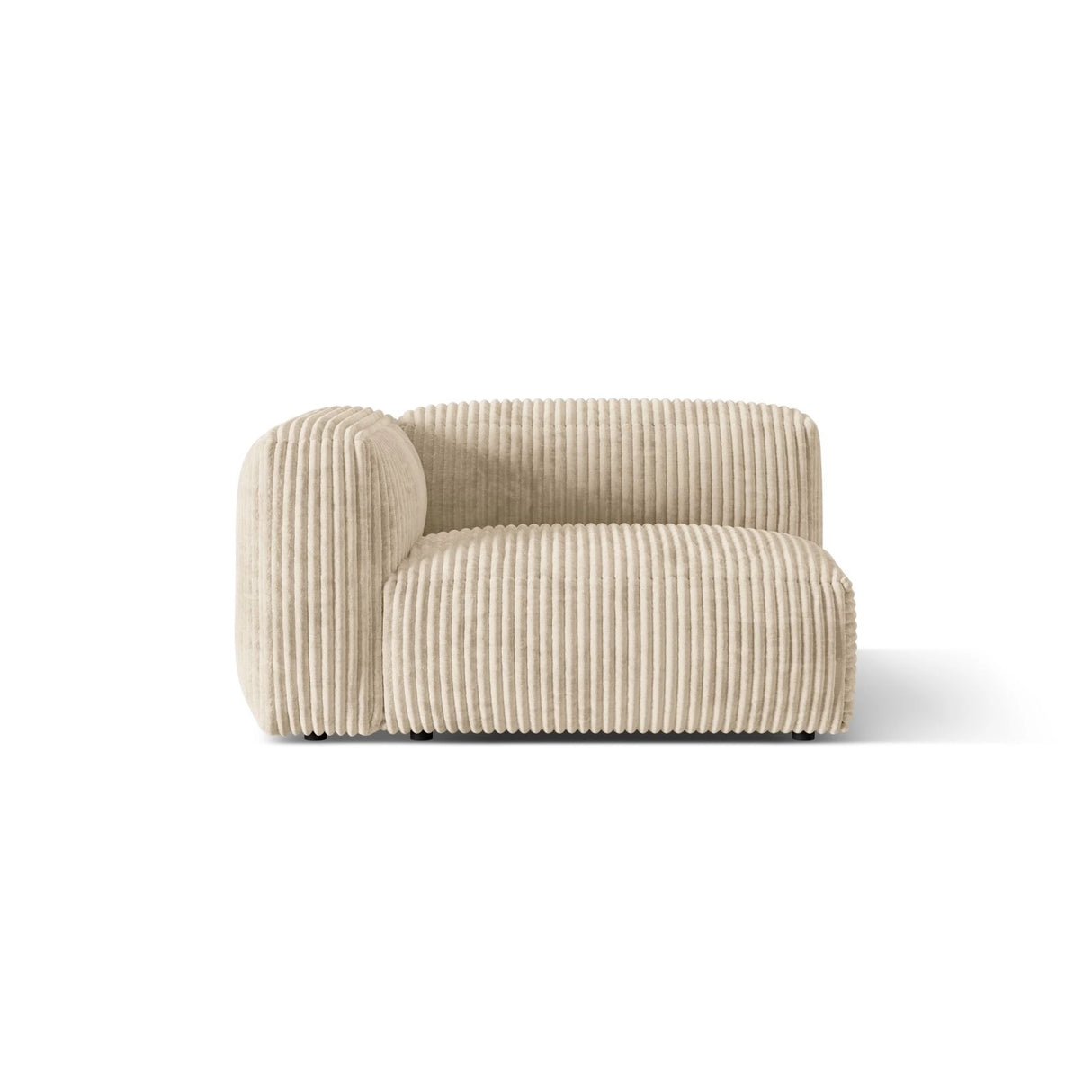 Martina Modulares Sofa Sitzelement, Linke Seite, Sitztiefe 76 cm, aus Cord in Leichtes Beige (Tilia 03), 120x106 cm von Micadoni – Bild 1