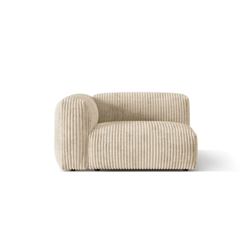 Martina Modulares Sofa Sitzelement, Linke Seite, Sitztiefe 76 cm, aus Cord in Leichtes Beige (Tilia 03), 120x106 cm von Micadoni – Bild 1