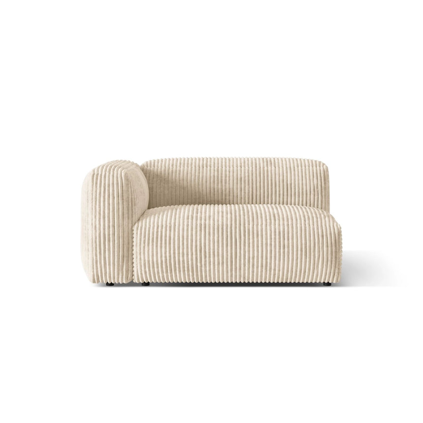Martina Modulares Sofa Sitzelement, Linke Seite, Sitztiefe 76 cm, aus Cord in Leichtes Beige (Tilia 03), 160x106 cm von Micadoni – Bild 1