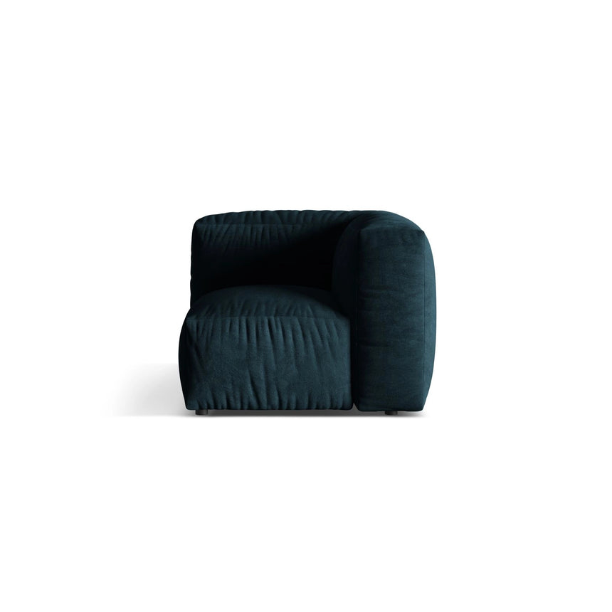 Martina Modulares Sofa Sitzelement, Linke Seite, Sitztiefe 76 cm, aus Samt in Deep Petrol (Vogue 13), 106x106 cm von Micadoni – Bild 1