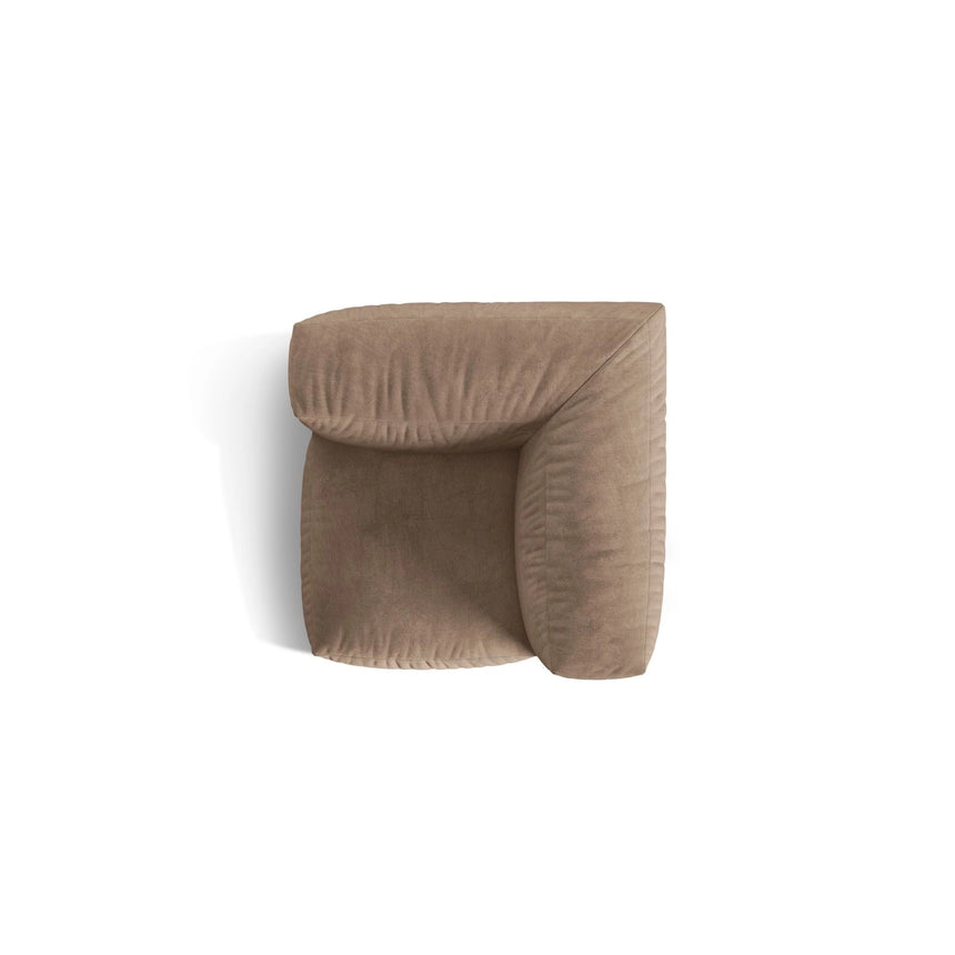 Martina Modulares Sofa Sitzelement, Linke Seite, Sitztiefe 76 cm, aus Samt in Dunkelbeige (Vogue 3), 106x106 cm von Micadoni – Bild 5