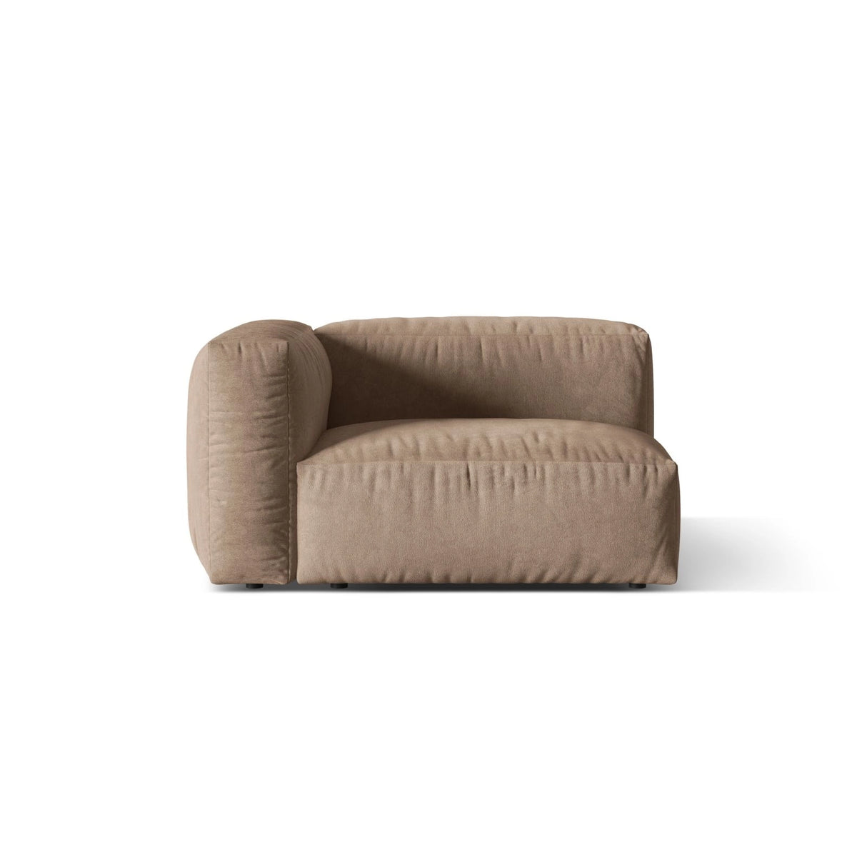 Martina Modulares Sofa Sitzelement, Linke Seite, Sitztiefe 76 cm, aus Samt in Dunkelbeige (Vogue 3), 120x106 cm von Micadoni – Bild 1