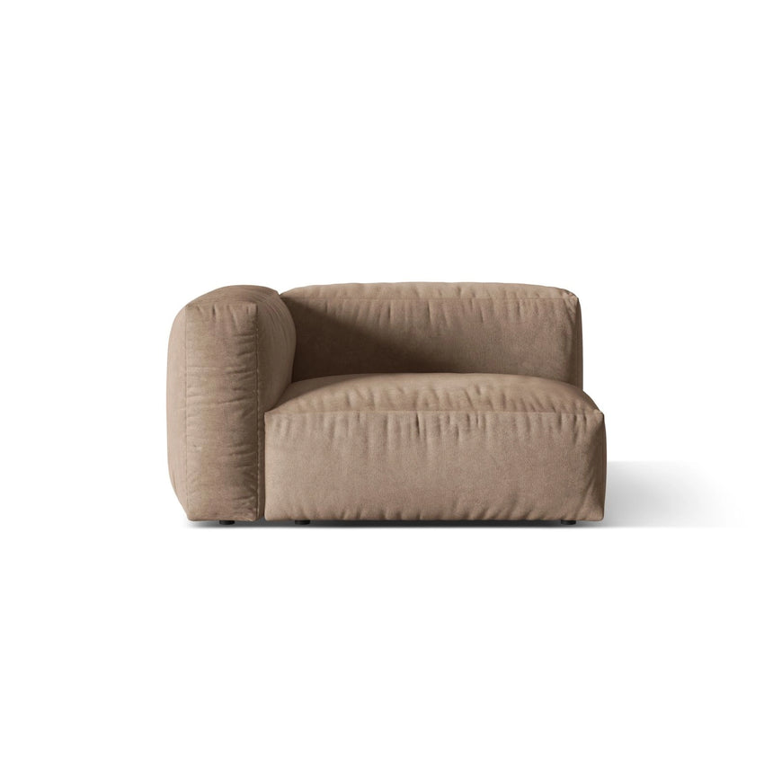 Martina Modulares Sofa Sitzelement, Linke Seite, Sitztiefe 76 cm, aus Samt in Dunkelbeige (Vogue 3), 120x106 cm von Micadoni – Bild 1