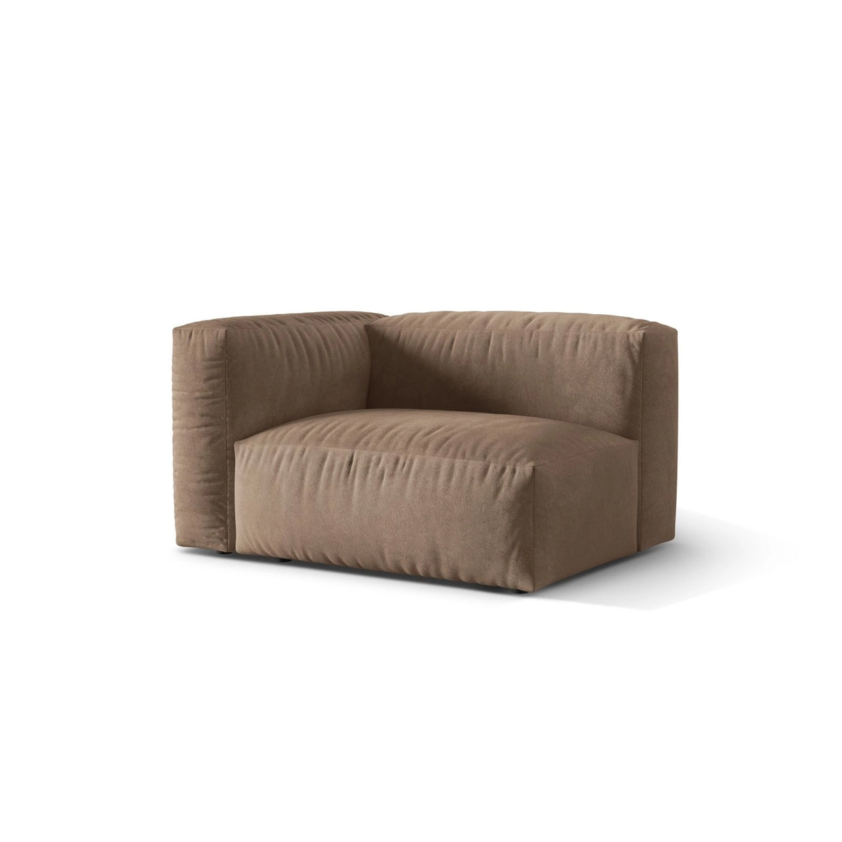 Martina Modulares Sofa Sitzelement, Linke Seite, Sitztiefe 76 cm, aus Samt in Dunkelbeige (Vogue 3), 120x106 cm von Micadoni – Bild 3