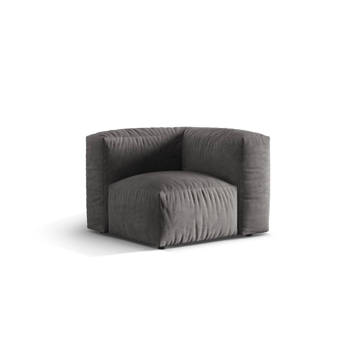 Martina Modulares Sofa Sitzelement, Linke Seite, Sitztiefe 76 cm, aus Samt in Grau (Vogue 15), 106x106 cm von Micadoni – Bild 3