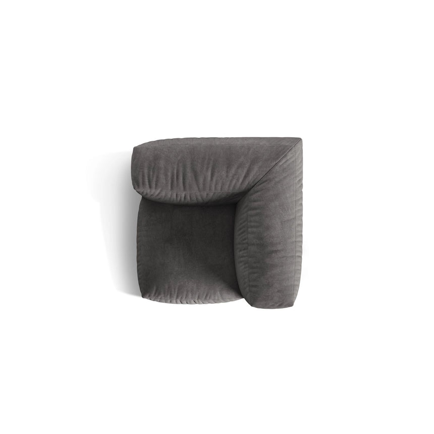 Martina Modulares Sofa Sitzelement, Linke Seite, Sitztiefe 76 cm, aus Samt in Grau (Vogue 15), 106x106 cm von Micadoni – Bild 5