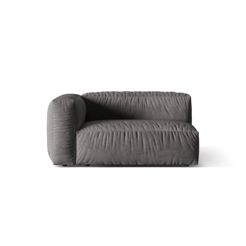 Martina Modulares Sofa Sitzelement, Linke Seite, Sitztiefe 76 cm, aus Samt in Grau (Vogue 15), 160x106 cm von Micadoni – Bild 1