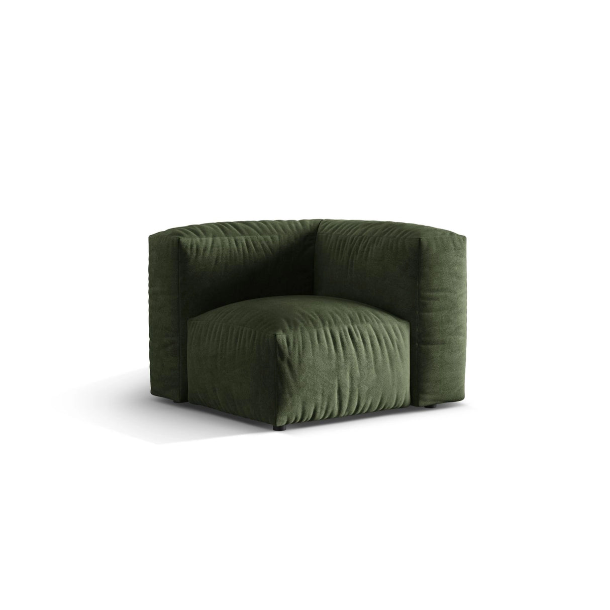 Martina Modulares Sofa Sitzelement, Linke Seite, Sitztiefe 76 cm, aus Samt in Grün (Vogue 11), 106x106 cm von Micadoni – Bild 3