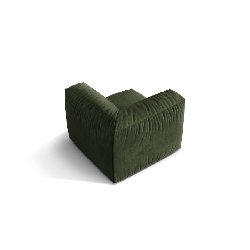 Martina Modulares Sofa Sitzelement, Linke Seite, Sitztiefe 76 cm, aus Samt in Grün (Vogue 11), 106x106 cm von Micadoni – Bild 4