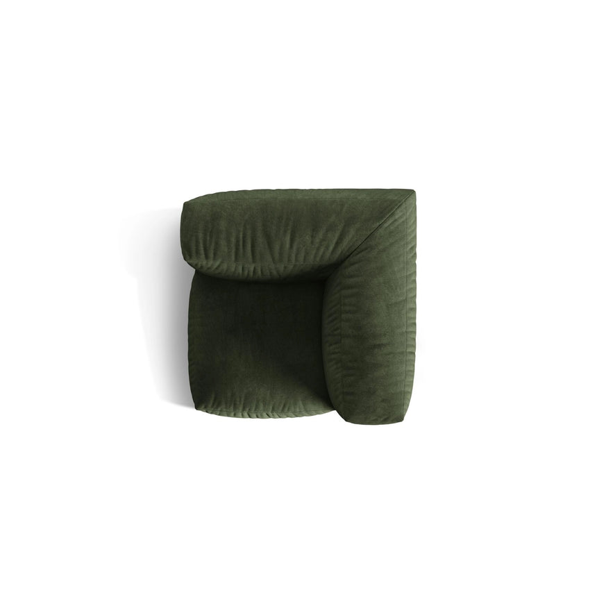 Martina Modulares Sofa Sitzelement, Linke Seite, Sitztiefe 76 cm, aus Samt in Grün (Vogue 11), 106x106 cm von Micadoni – Bild 5