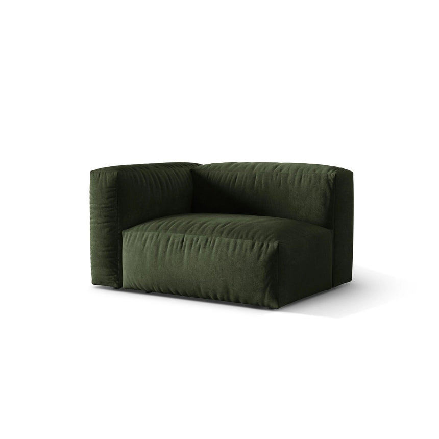 Martina Modulares Sofa Sitzelement, Linke Seite, Sitztiefe 76 cm, aus Samt in Grün (Vogue 11), 120x106 cm von Micadoni – Bild 3