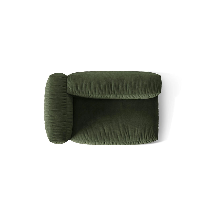 Martina Modulares Sofa Sitzelement, Linke Seite, Sitztiefe 76 cm, aus Samt in Grün (Vogue 11), 160x106 cm von Micadoni – Bild 5