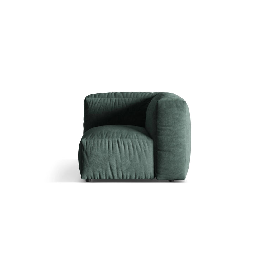 Martina Modulares Sofa Sitzelement, Linke Seite, Sitztiefe 76 cm, aus Samt in Petrol (Vogue 12), 106x106 cm von Micadoni – Bild 1