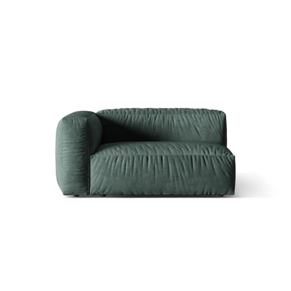 Martina Modulares Sofa Sitzelement, Linke Seite, Sitztiefe 76 cm, aus Samt in Petrol (Vogue 12), 160x106 cm von Micadoni – Bild 1