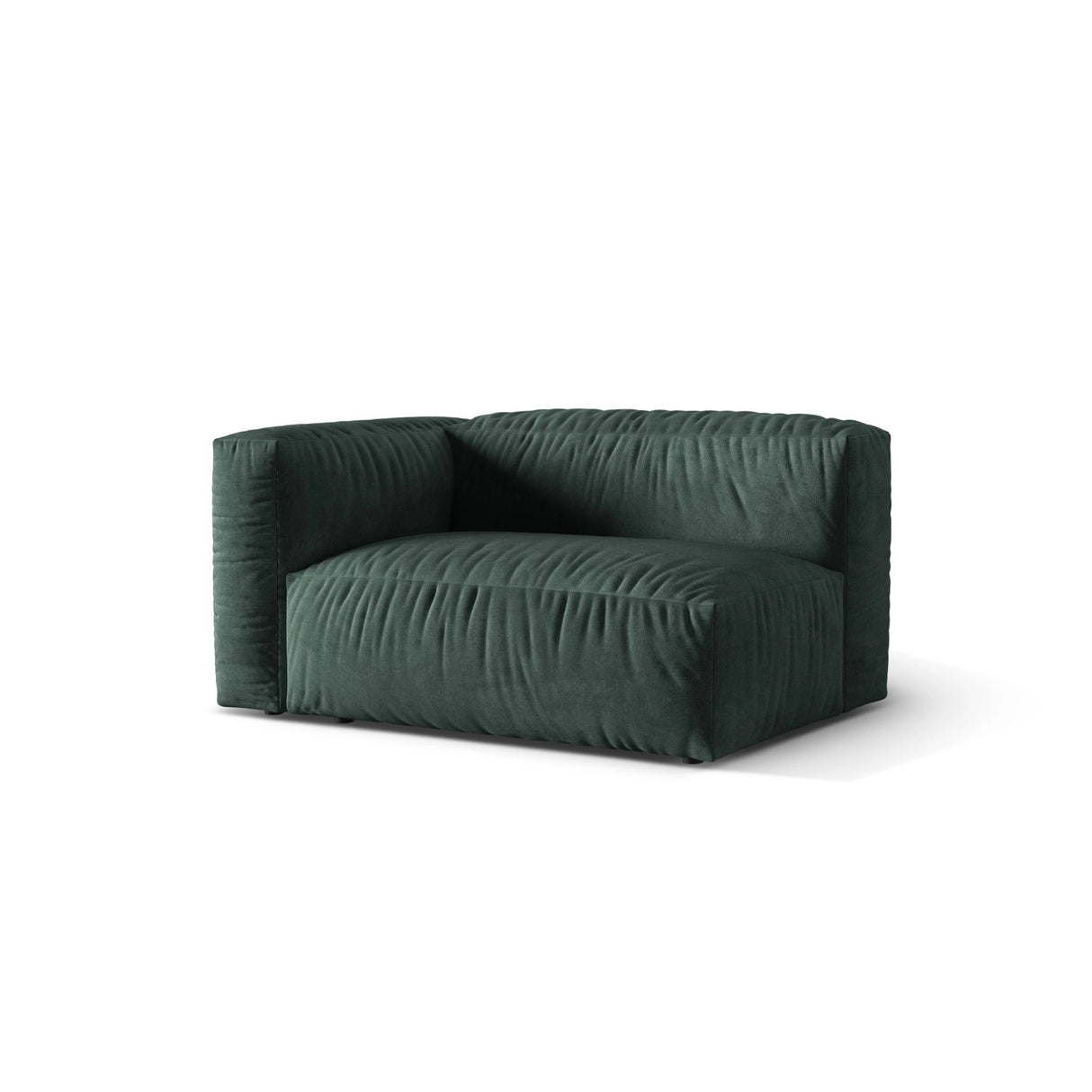 Martina Modulares Sofa Sitzelement, Linke Seite, Sitztiefe 76 cm, aus Samt in Petrol (Vogue 12), 160x106 cm von Micadoni – Bild 3