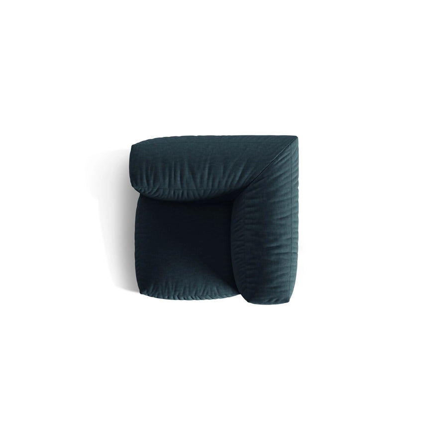 Martina Modulares Sofa Sitzelement, Linke Seite, Sitztiefe 76 cm, aus Strukturierter Stoff in Blau Jeans (Boston Ocean), 106x106 cm von Micadoni – Bild 5
