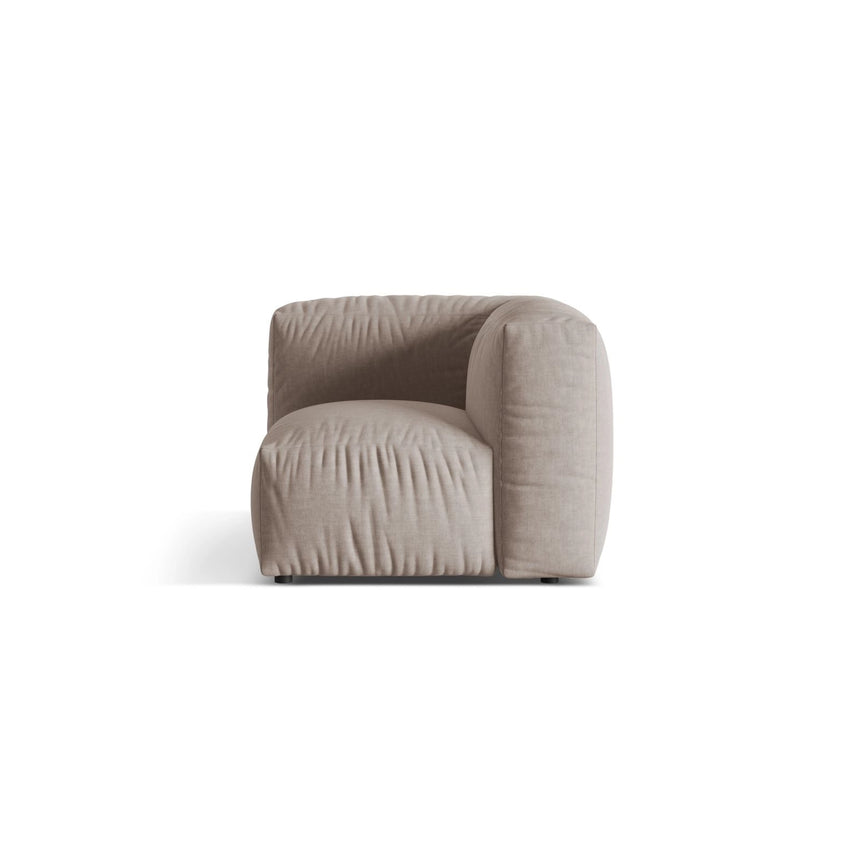 Martina Modulares Sofa Sitzelement, Linke Seite, Sitztiefe 76 cm, aus Strukturierter Stoff in Dunkelbeige (Boston Trufa), 106x106 cm von Micadoni – Bild 1