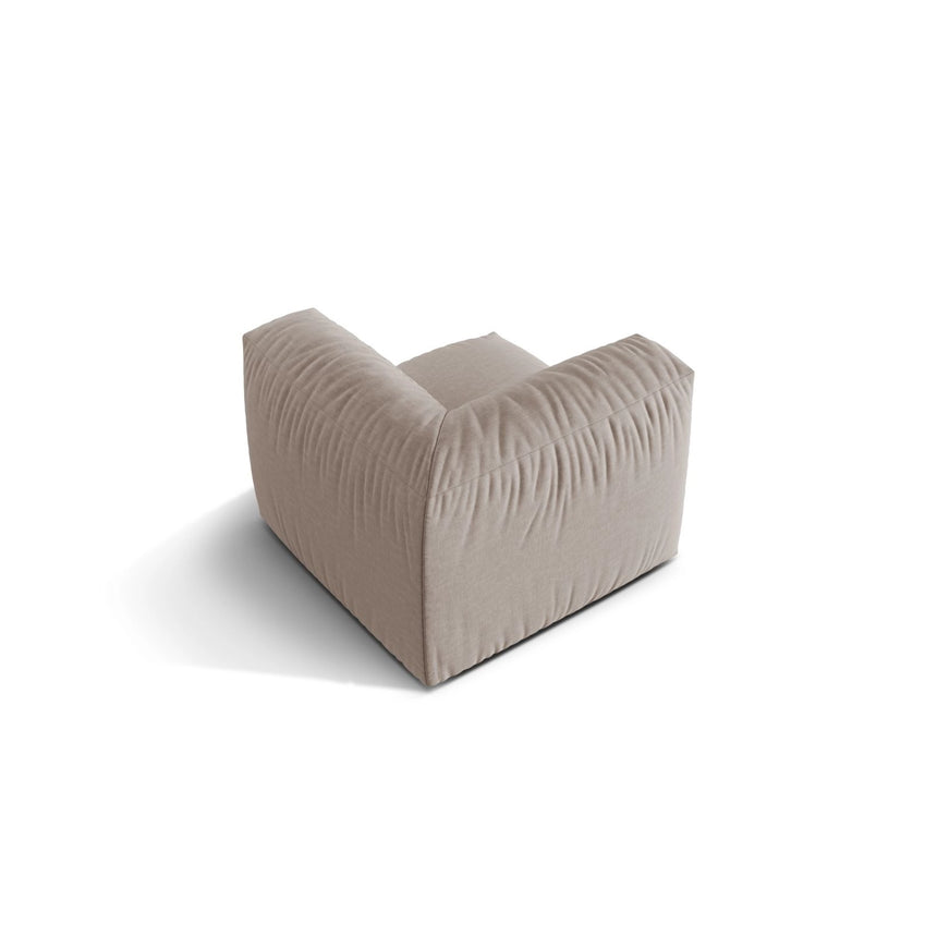 Martina Modulares Sofa Sitzelement, Linke Seite, Sitztiefe 76 cm, aus Strukturierter Stoff in Dunkelbeige (Boston Trufa), 106x106 cm von Micadoni – Bild 4