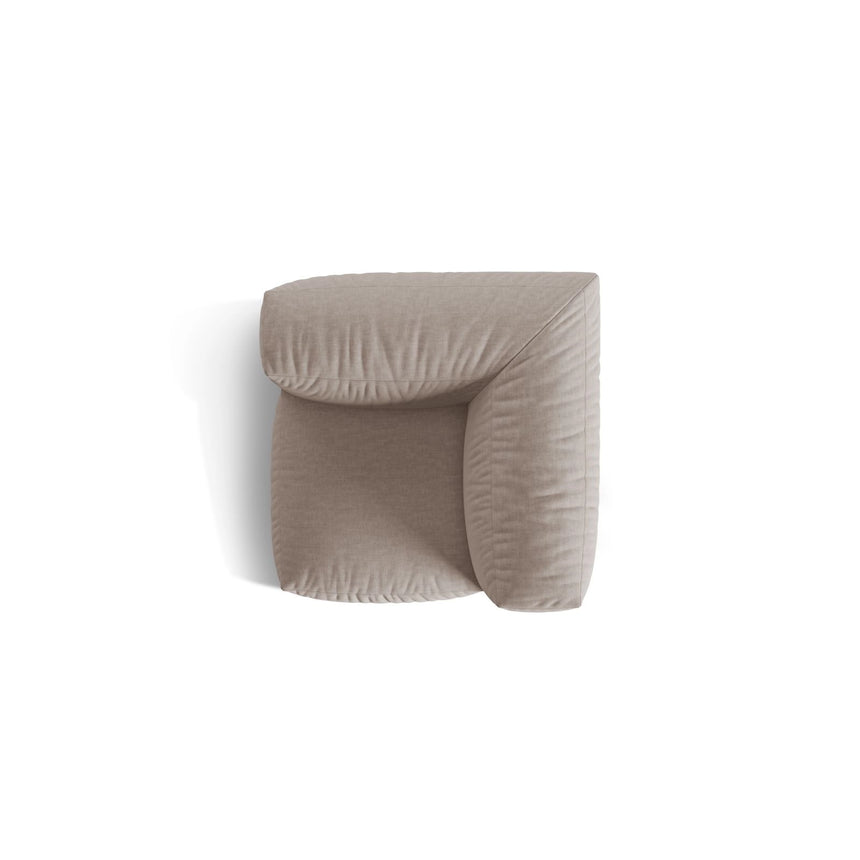 Martina Modulares Sofa Sitzelement, Linke Seite, Sitztiefe 76 cm, aus Strukturierter Stoff in Dunkelbeige (Boston Trufa), 106x106 cm von Micadoni – Bild 5