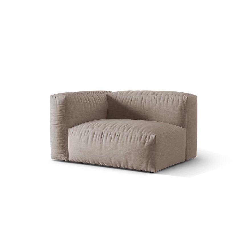 Martina Modulares Sofa Sitzelement, Linke Seite, Sitztiefe 76 cm, aus Strukturierter Stoff in Dunkelbeige (Boston Trufa), 120x106 cm von Micadoni – Bild 3