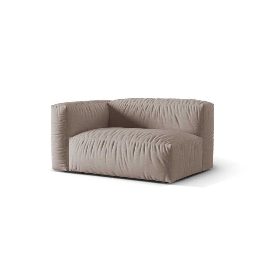 Martina Modulares Sofa Sitzelement, Linke Seite, Sitztiefe 76 cm, aus Strukturierter Stoff in Dunkelbeige (Boston Trufa), 160x106 cm von Micadoni – Bild 3