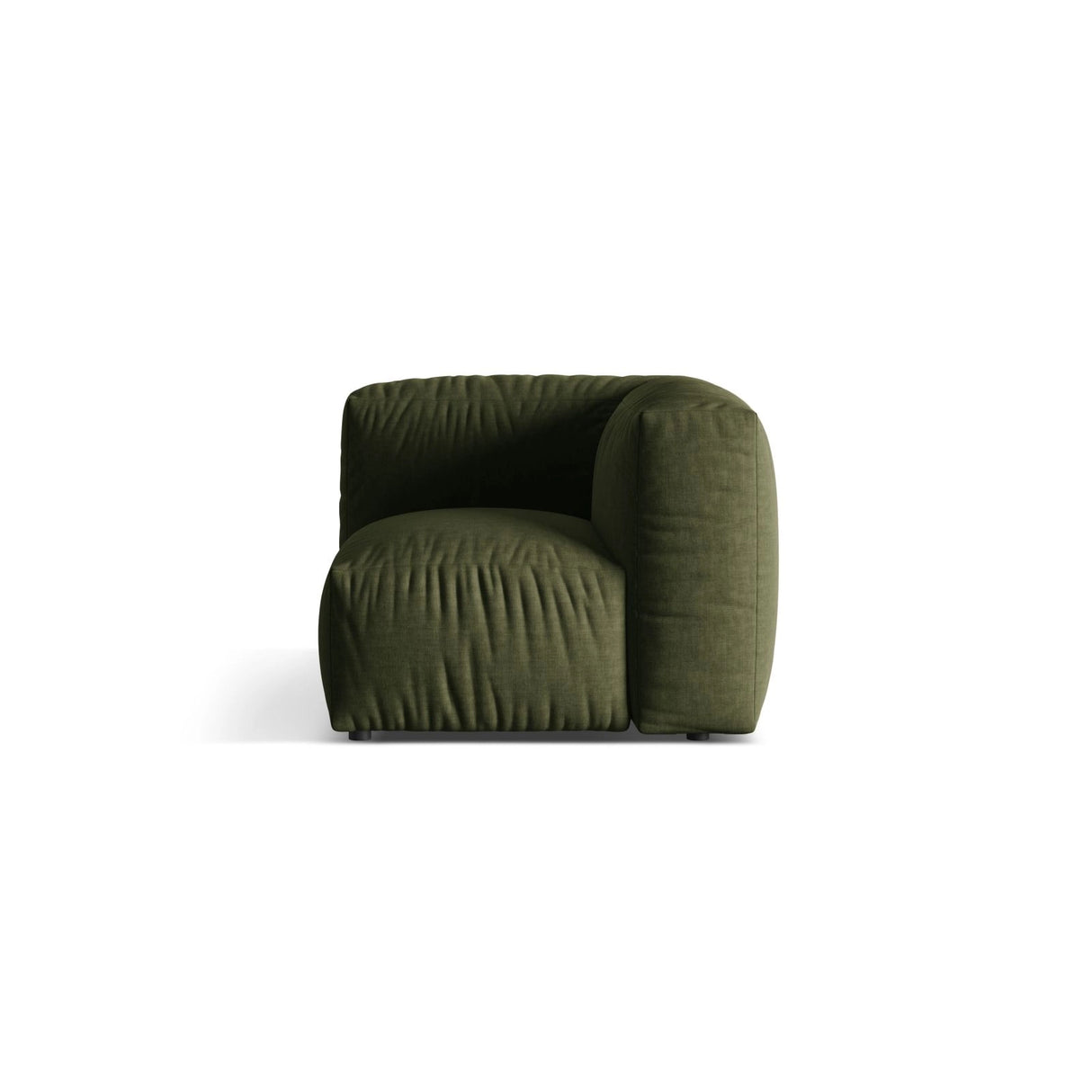 Martina Modulares Sofa Sitzelement, Linke Seite, Sitztiefe 76 cm, aus Strukturierter Stoff in Grün (Boston Forest), 106x106 cm von Micadoni – Bild 1