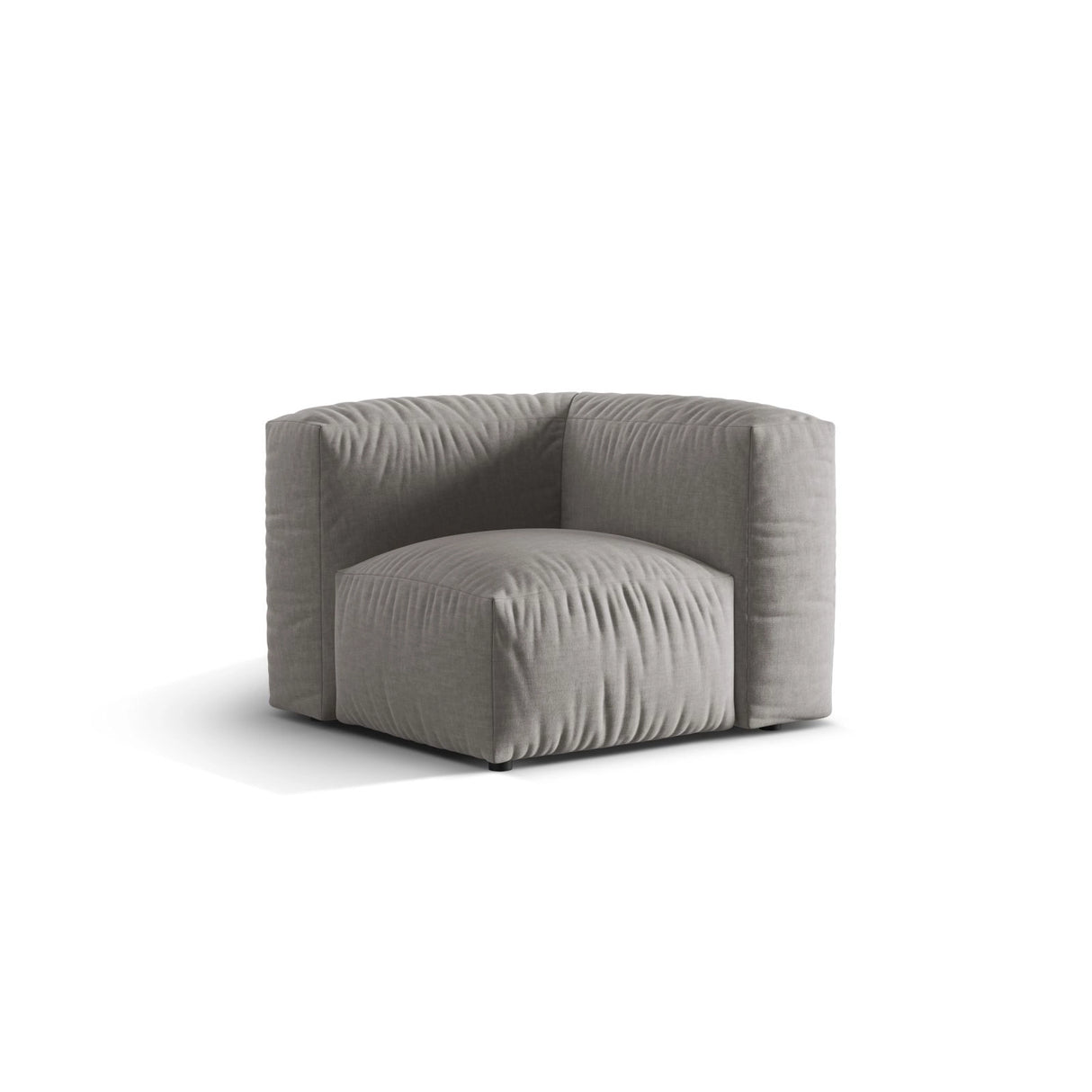 Martina Modulares Sofa Sitzelement, Linke Seite, Sitztiefe 76 cm, aus Strukturierter Stoff in Hellgrau (Boston Light Grey), 106x106 cm von Micadoni – Bild 3