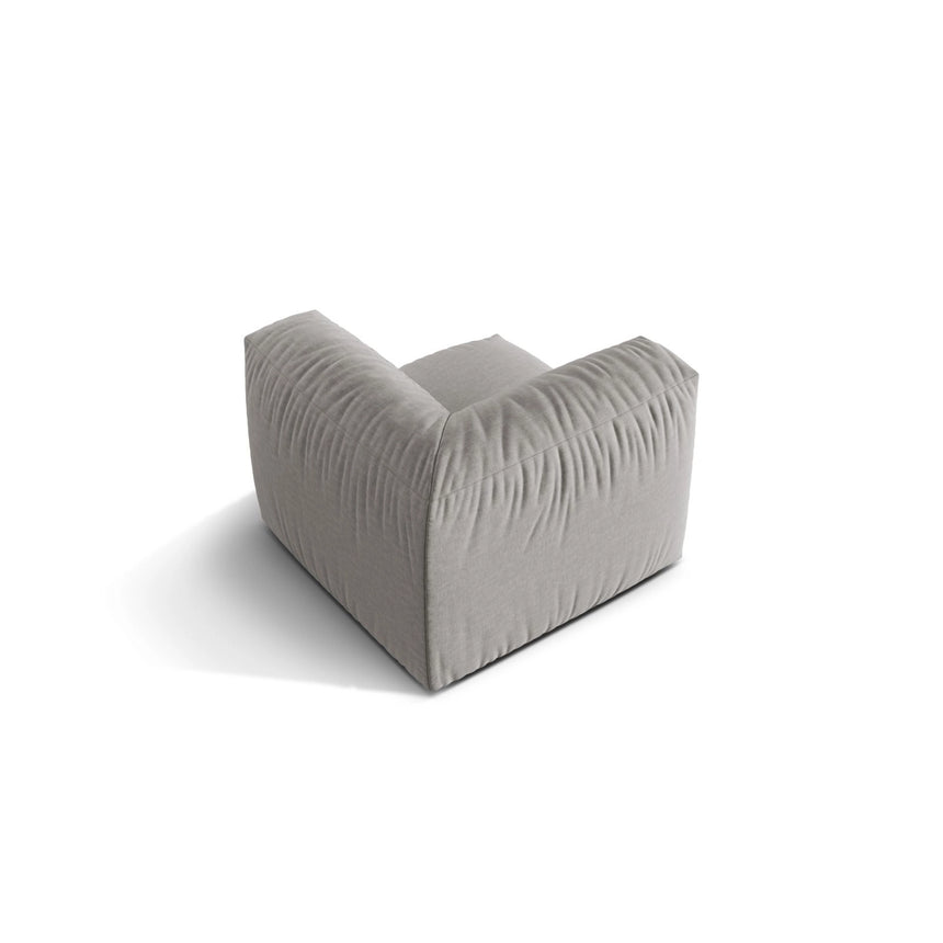 Martina Modulares Sofa Sitzelement, Linke Seite, Sitztiefe 76 cm, aus Strukturierter Stoff in Hellgrau (Boston Light Grey), 106x106 cm von Micadoni – Bild 4