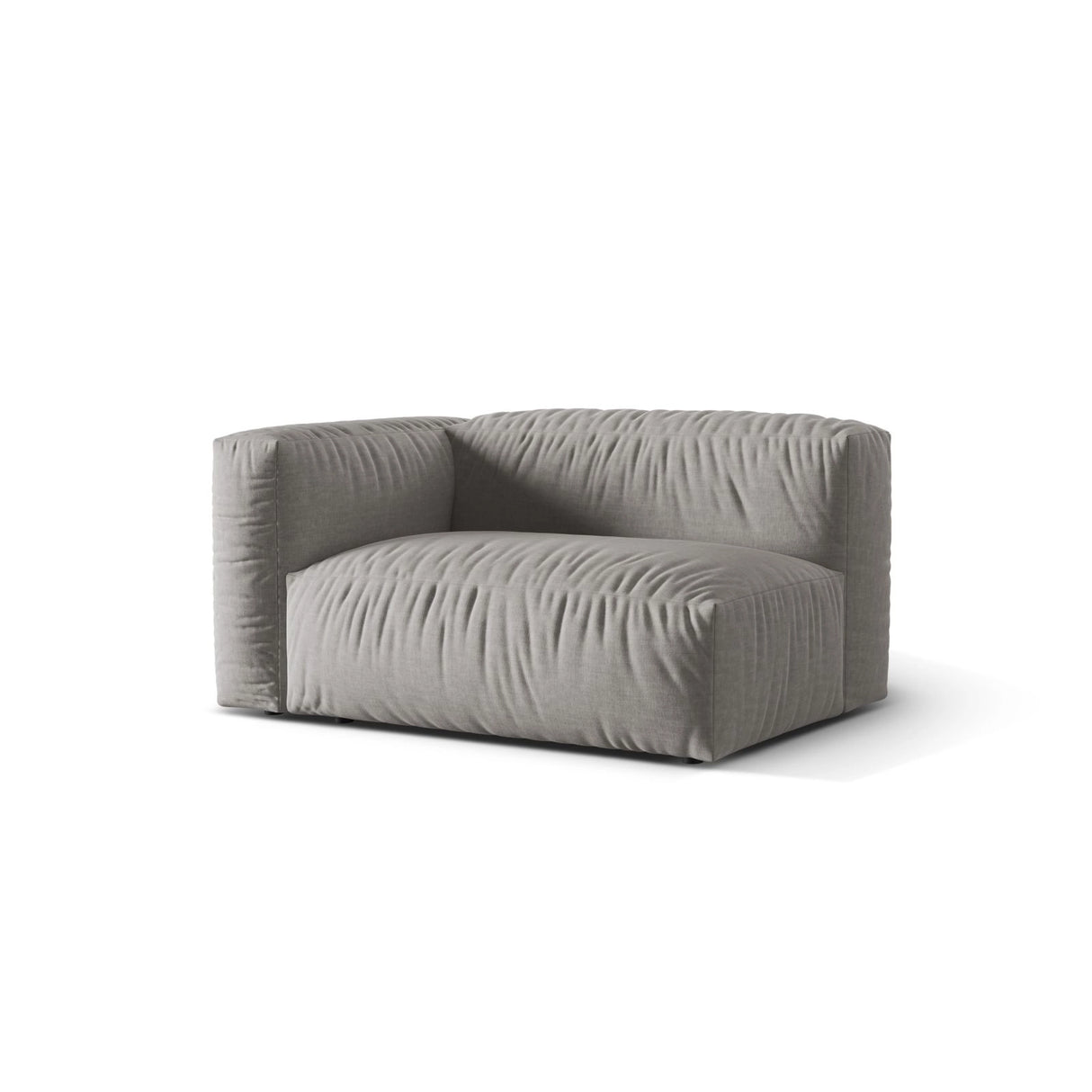 Martina Modulares Sofa Sitzelement, Linke Seite, Sitztiefe 76 cm, aus Strukturierter Stoff in Hellgrau (Boston Light Grey), 160x106 cm von Micadoni – Bild 3