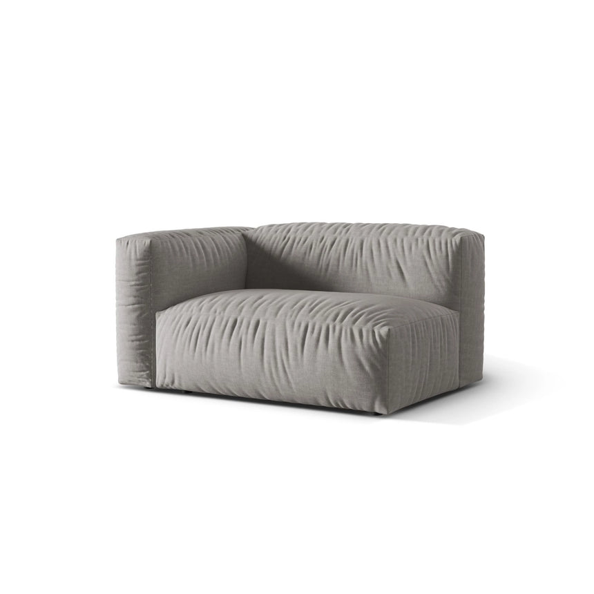 Martina Modulares Sofa Sitzelement, Linke Seite, Sitztiefe 76 cm, aus Strukturierter Stoff in Hellgrau (Boston Light Grey), 160x106 cm von Micadoni – Bild 3