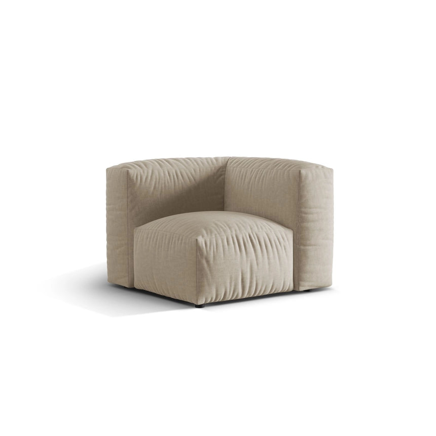 Martina Modulares Sofa Sitzelement, Linke Seite, Sitztiefe 76 cm, aus Strukturierter Stoff in Leichtes Beige (Boston Toffee), 106x106 cm von Micadoni – Bild 3