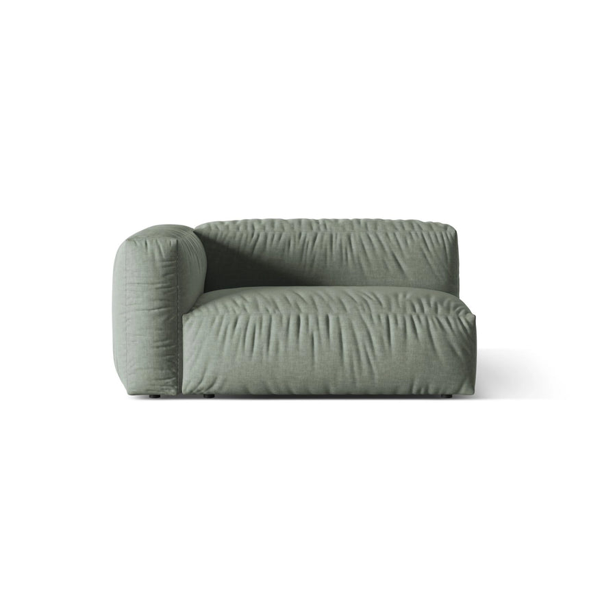 Martina Modulares Sofa Sitzelement, Linke Seite, Sitztiefe 76 cm, aus Strukturierter Stoff in Moosgrün (Boston Water Green), 160x106 cm von Micadoni – Bild 1