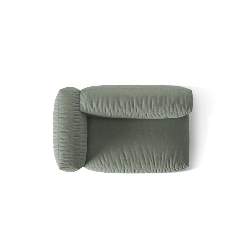 Martina Modulares Sofa Sitzelement, Linke Seite, Sitztiefe 76 cm, aus Strukturierter Stoff in Moosgrün (Boston Water Green), 160x106 cm von Micadoni – Bild 5