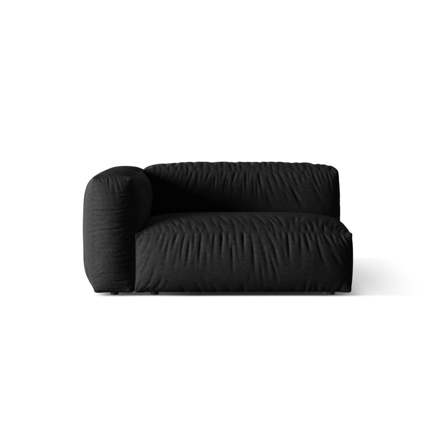Martina Modulares Sofa Sitzelement, Linke Seite, Sitztiefe 76 cm, aus Strukturierter Stoff in Schwarz (Boston Black), 160x106 cm von Micadoni – Bild 1